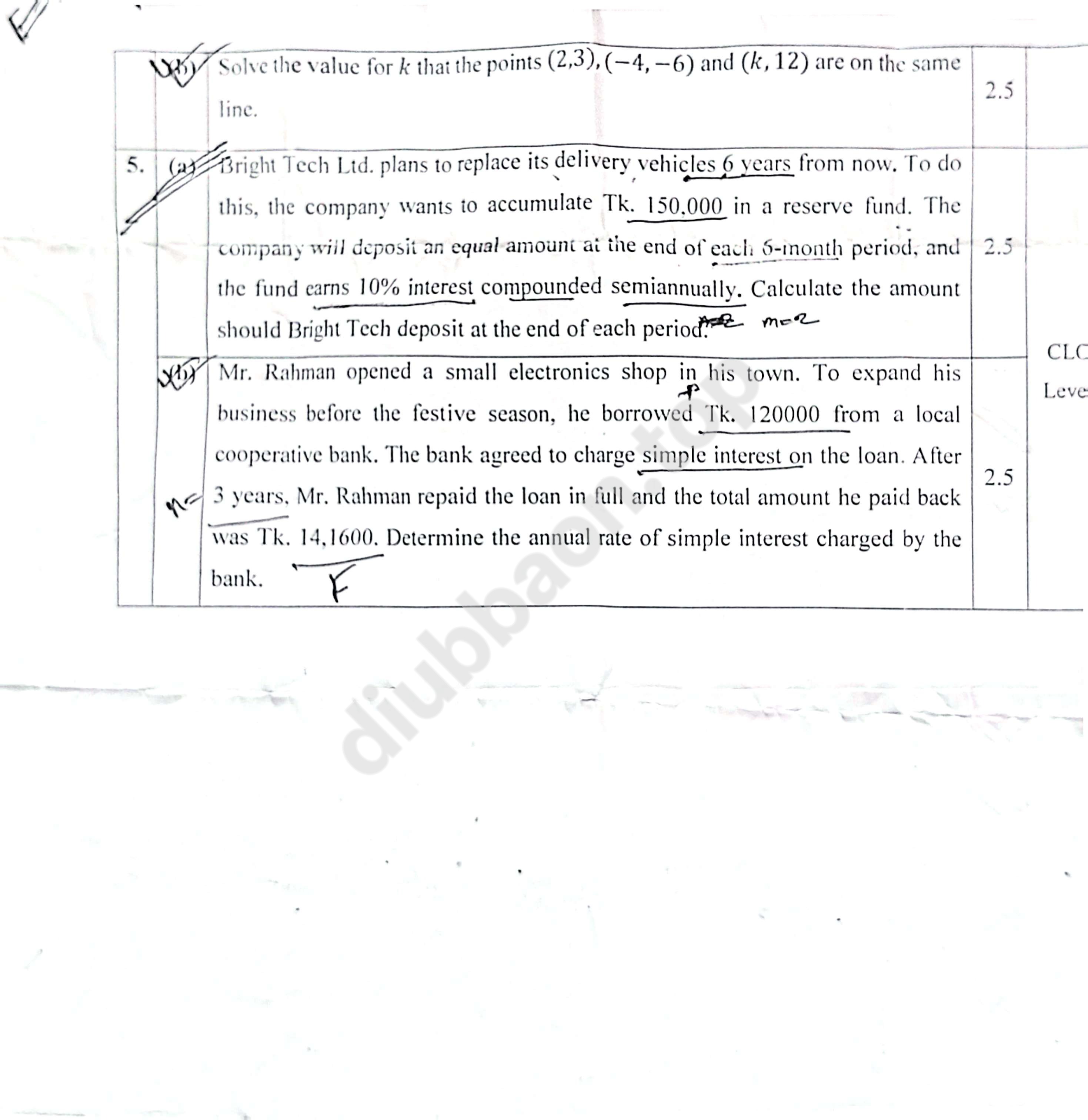 Business Mathematics – Spring 2026 – Midterm — page 2