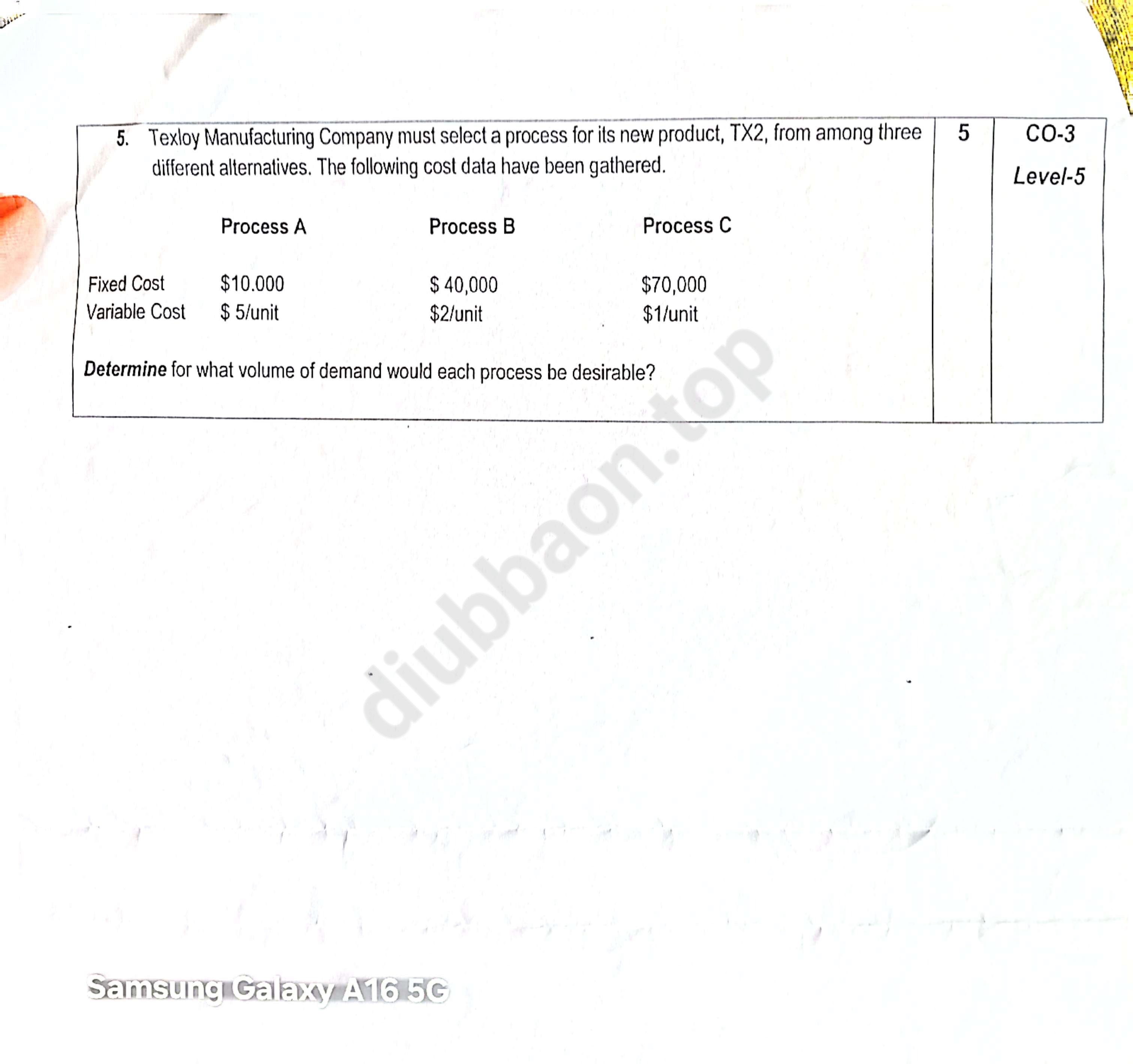 Mid Term Questions ( Production, Accounting & Business Ethics) — page 4