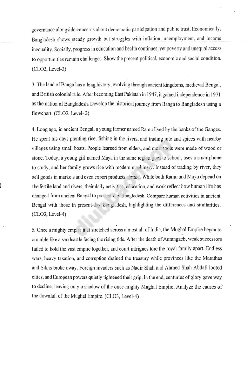 History of the Emergence of Bangladesh – Spring 2026 – Midterm — page 2