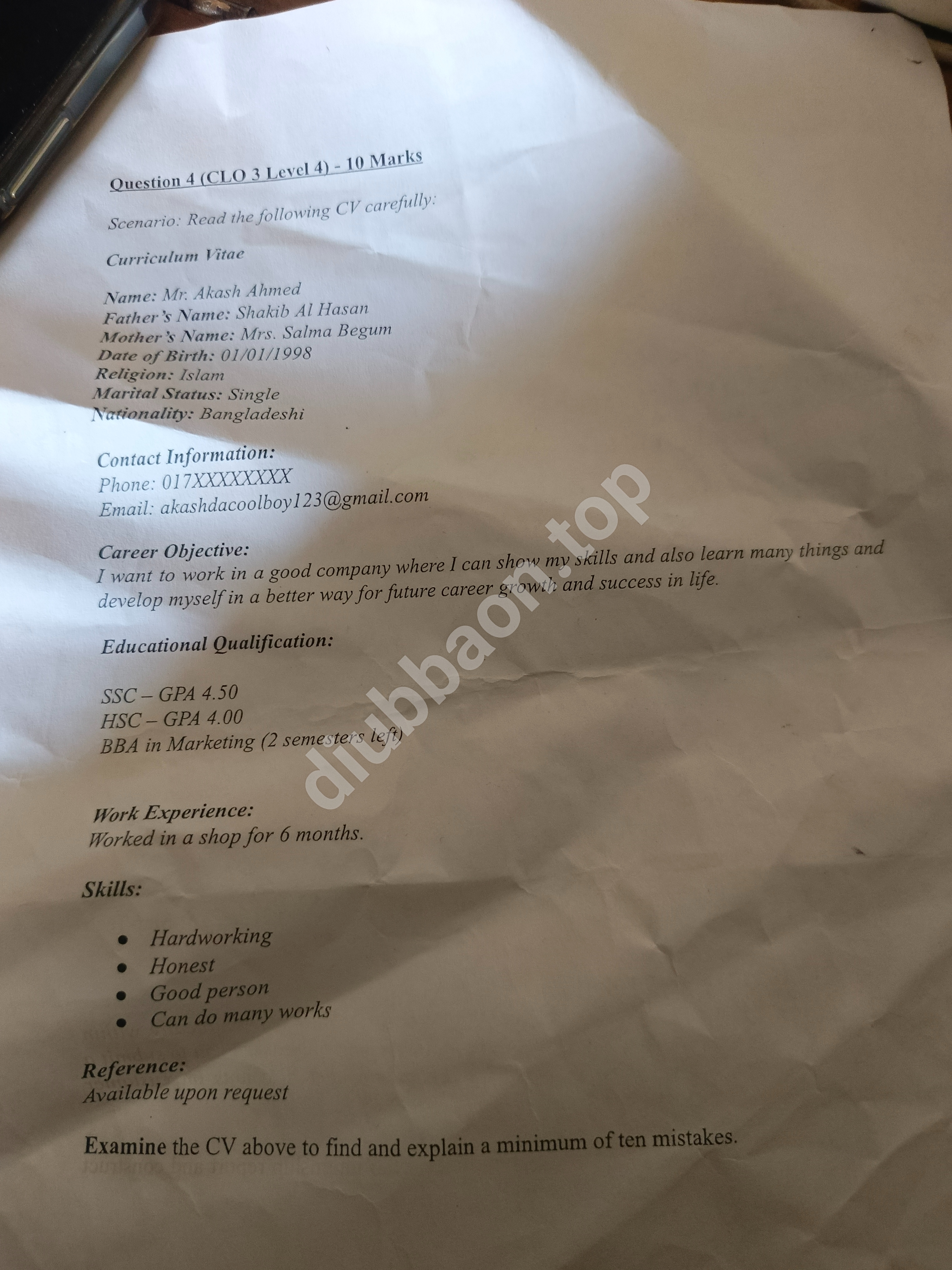 Business communication spring 2026 final question — page 2
