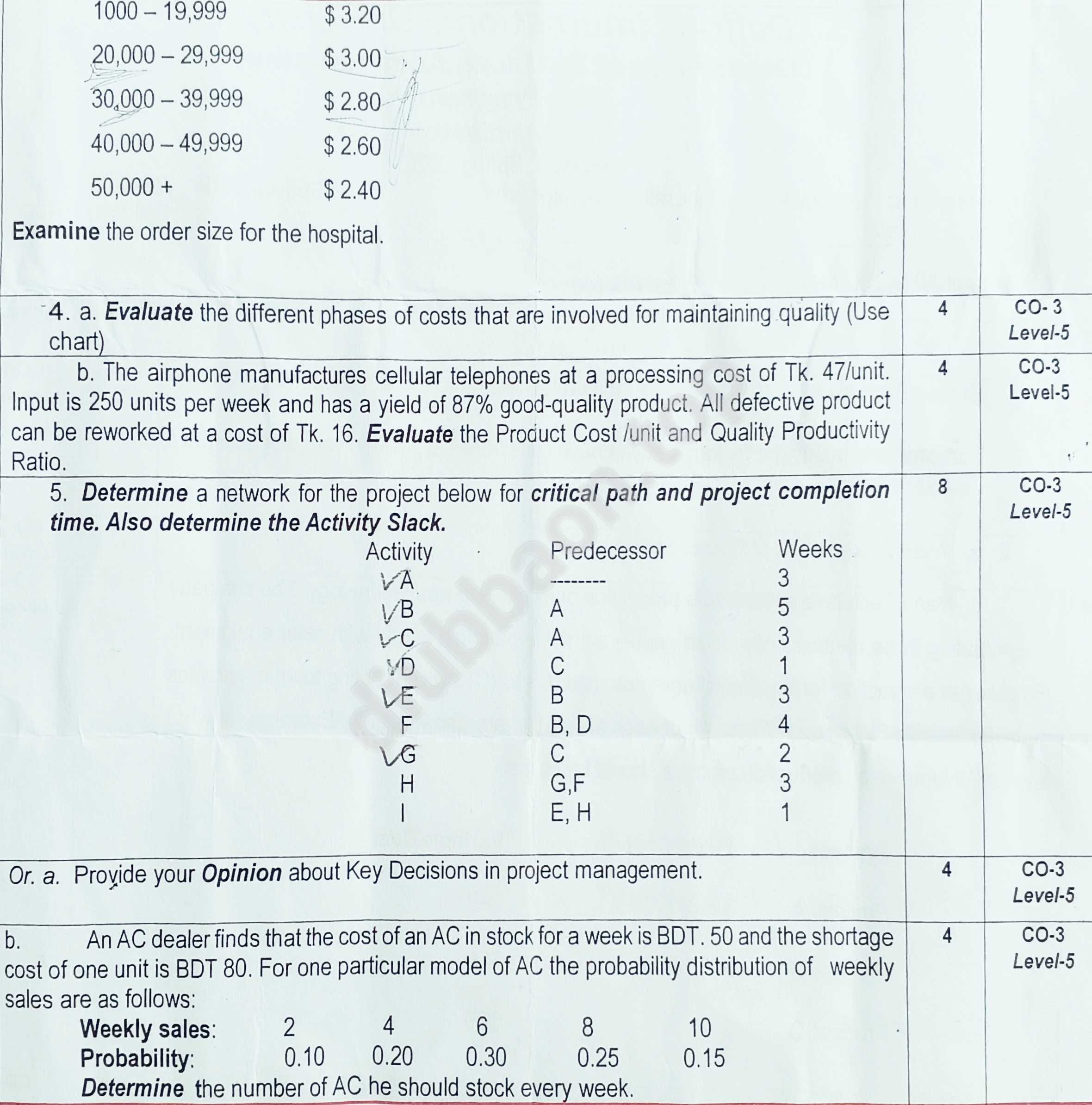Production and Operations Management – Spring 2026 – Final — page 2