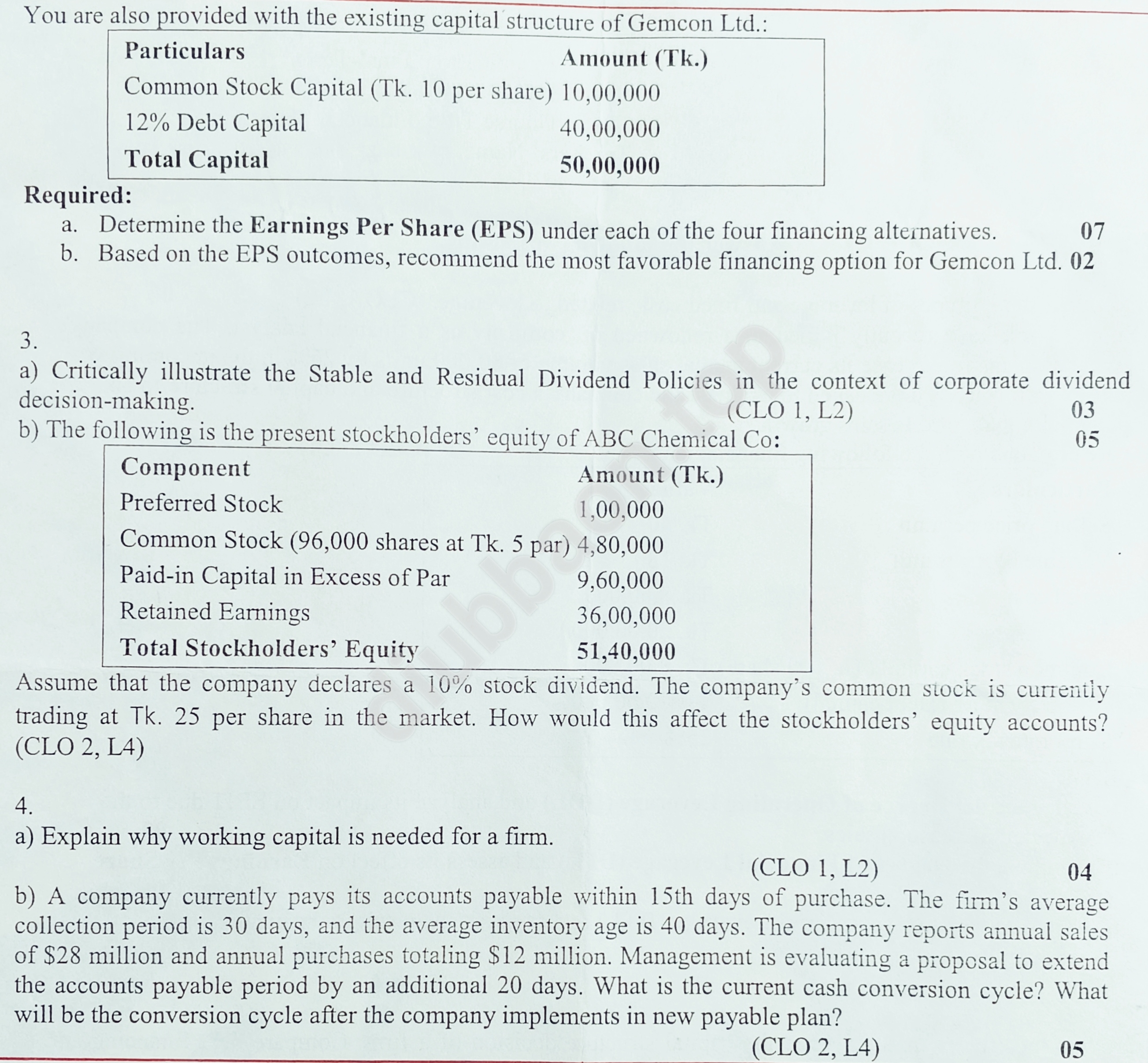 Financial Management – Summer 2025 – Final — page 2