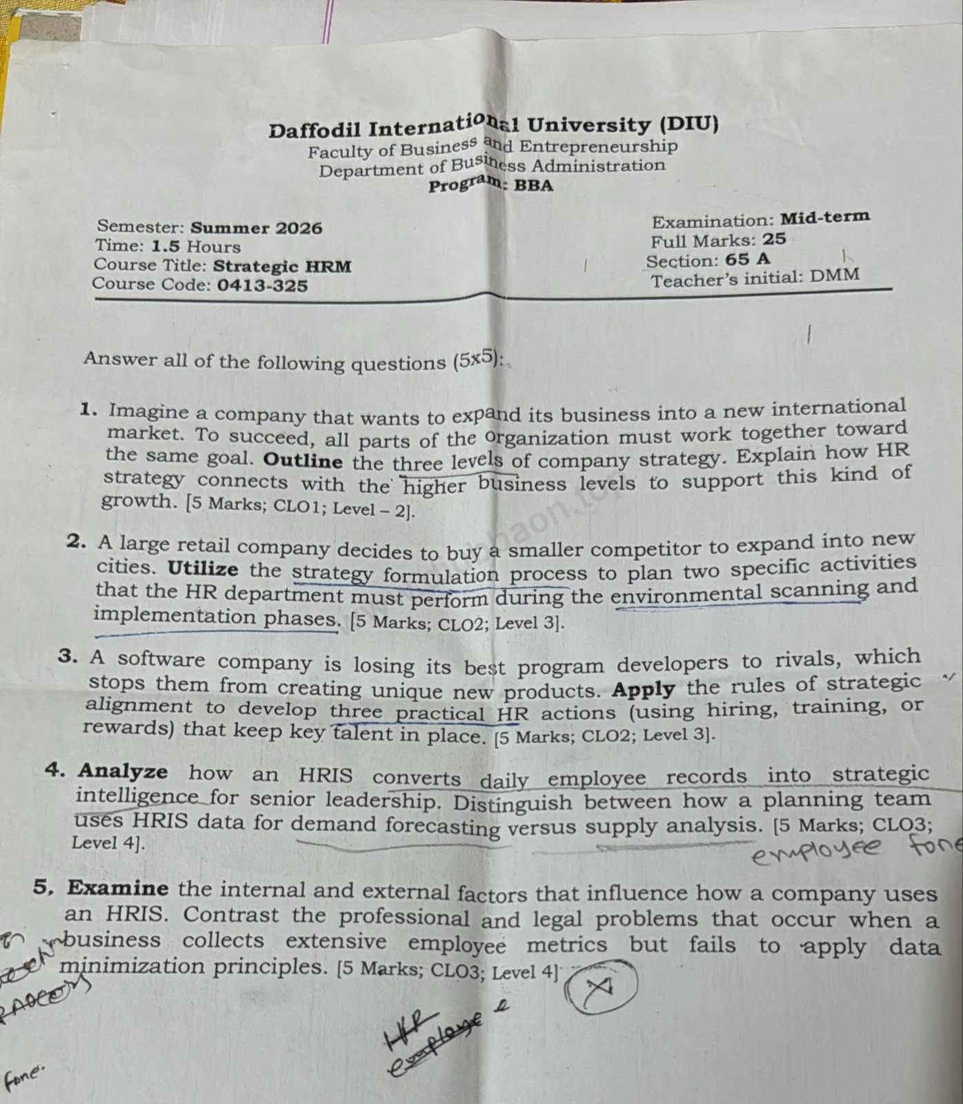 0413-325 – Strategic HRM – Summer 2026 – BBA 65 – Midterm