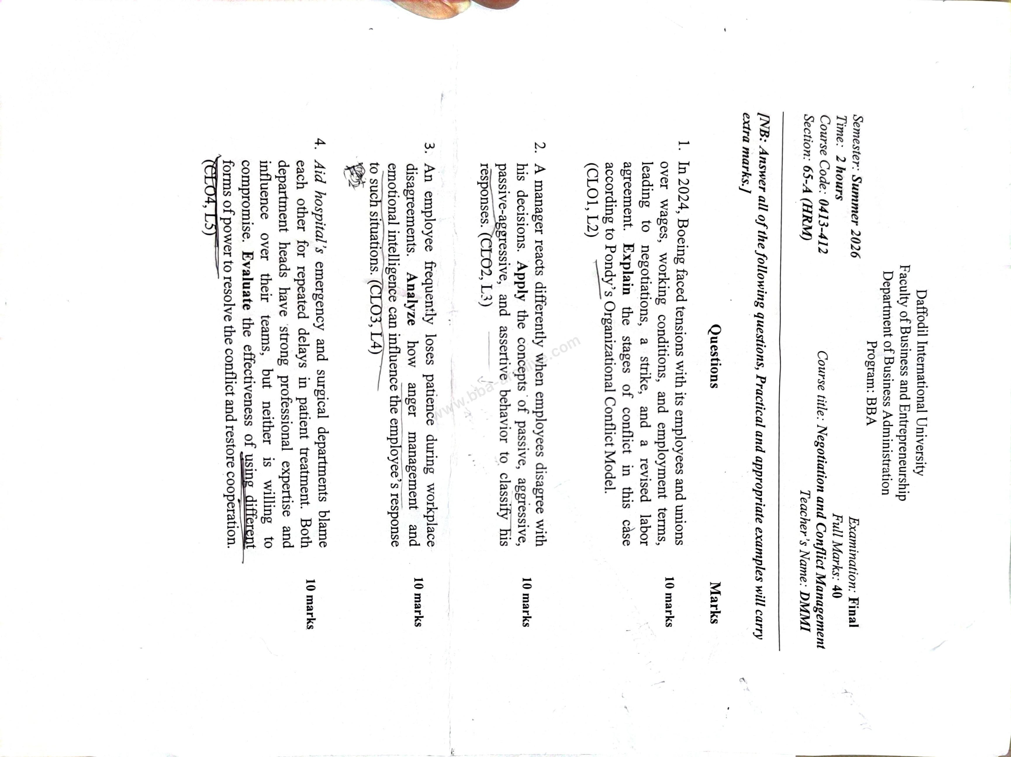0413-412 – Negotiation and Conflict Management – Summer 2020 – BBA 65 – Final