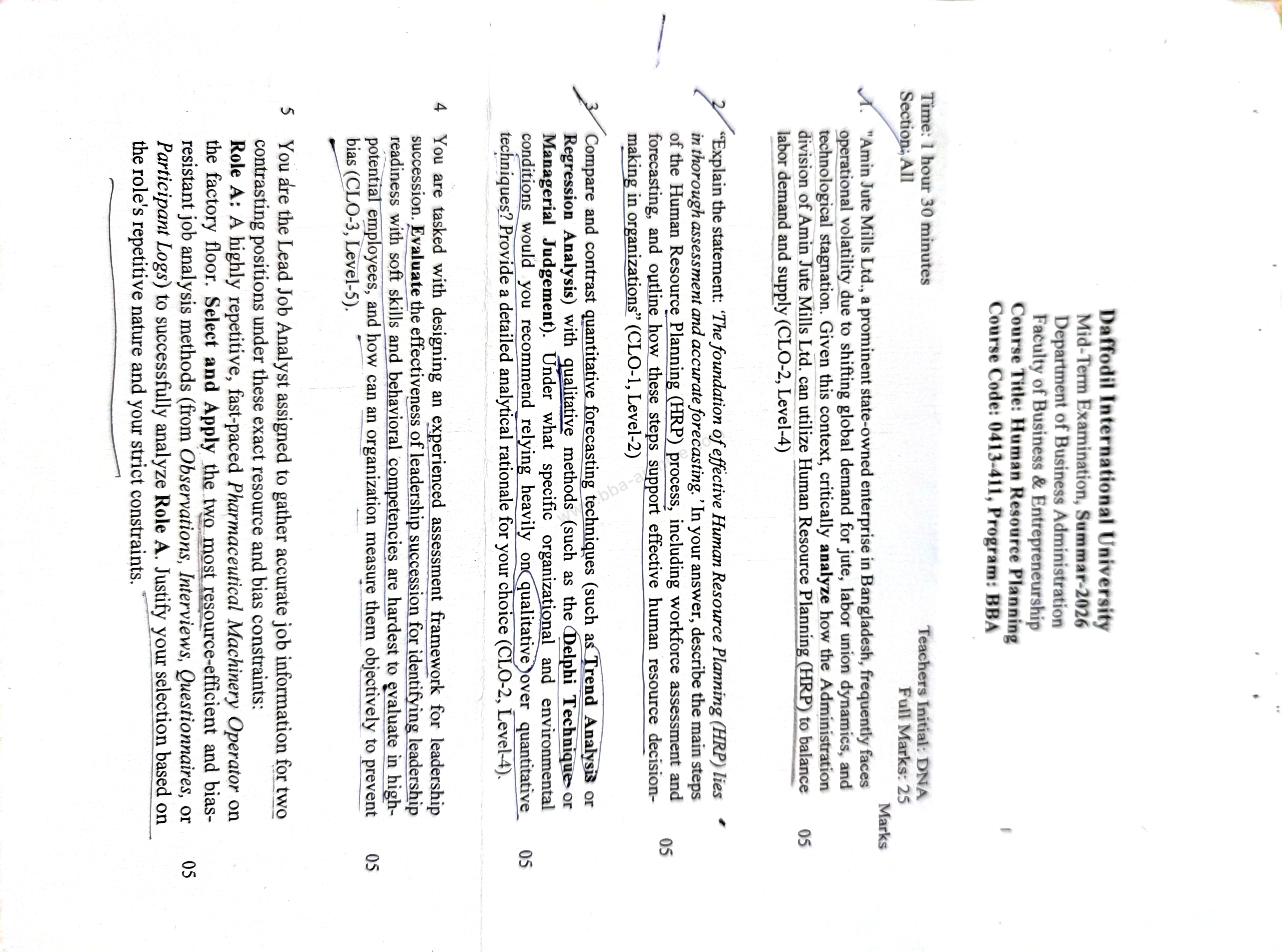 0413-411 – Human Resource Planning – Summer 2026 – Midterm