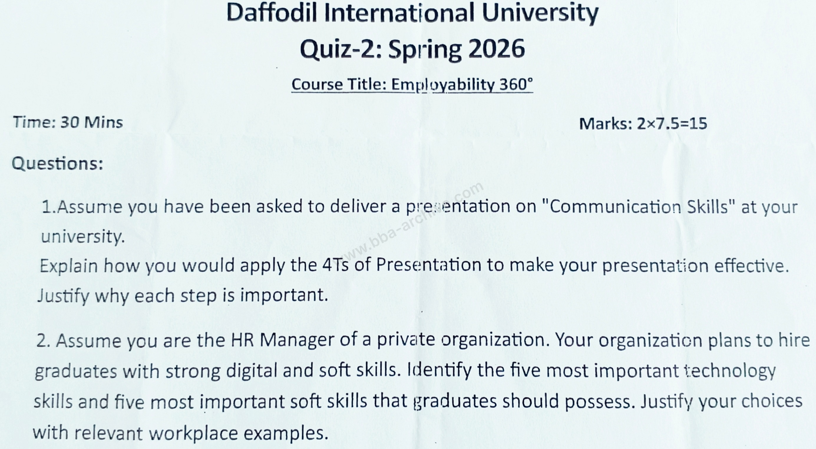 0031-411 – Employability 360° – Spring 2026 – BBA 66 – Quiz
