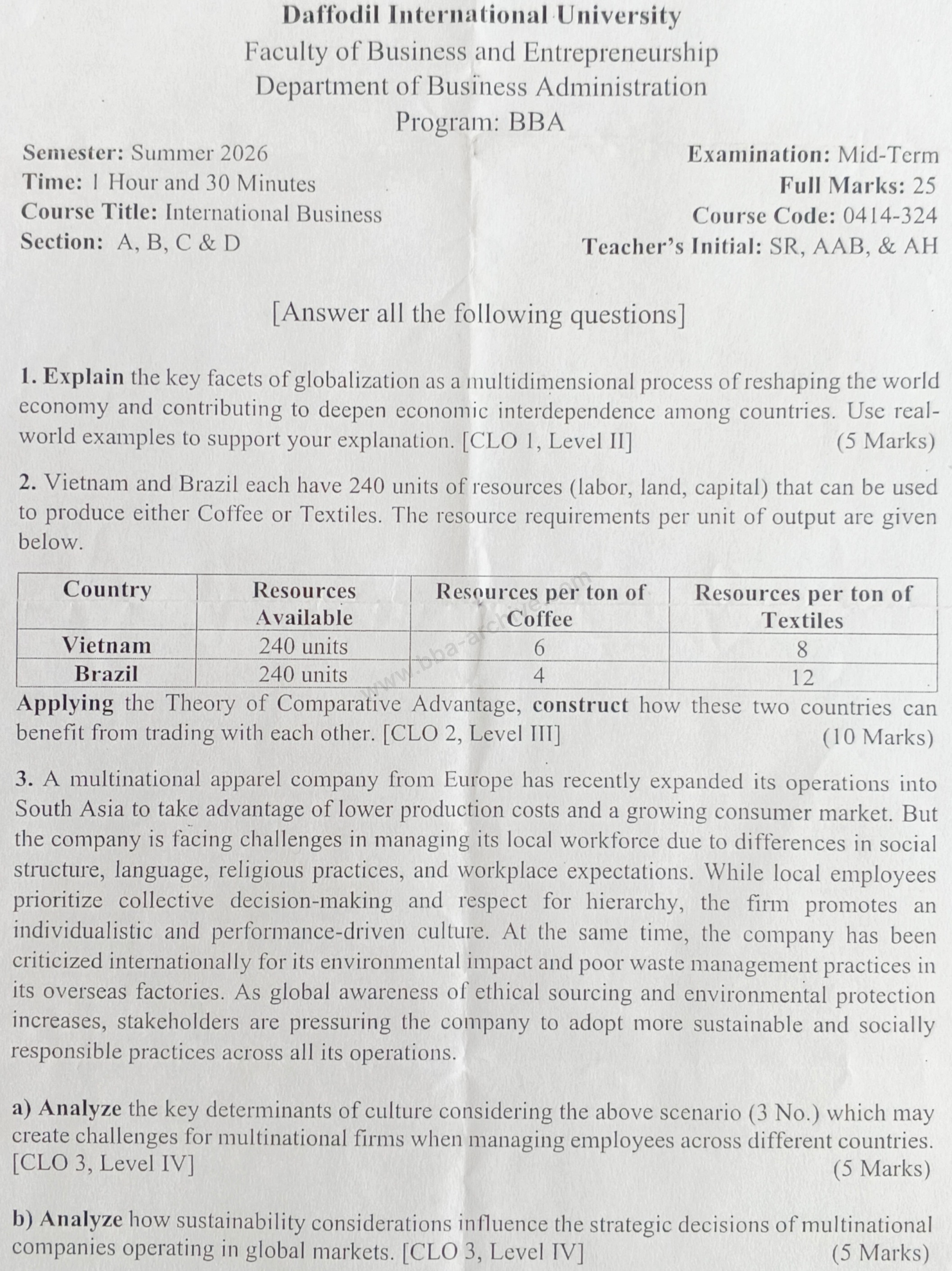 0414-324 – International Business – Summer 2026 – BBA 66 – Midterm